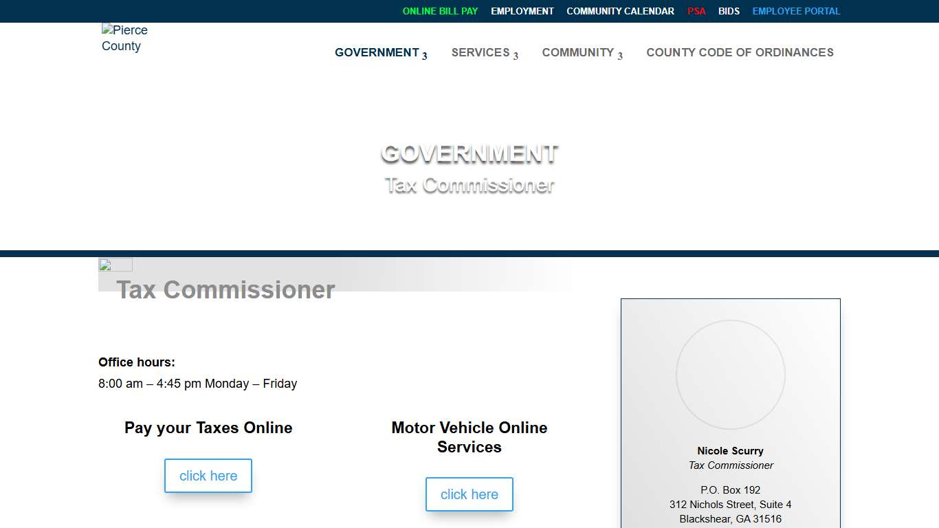 Tax Commissioner Pierce County