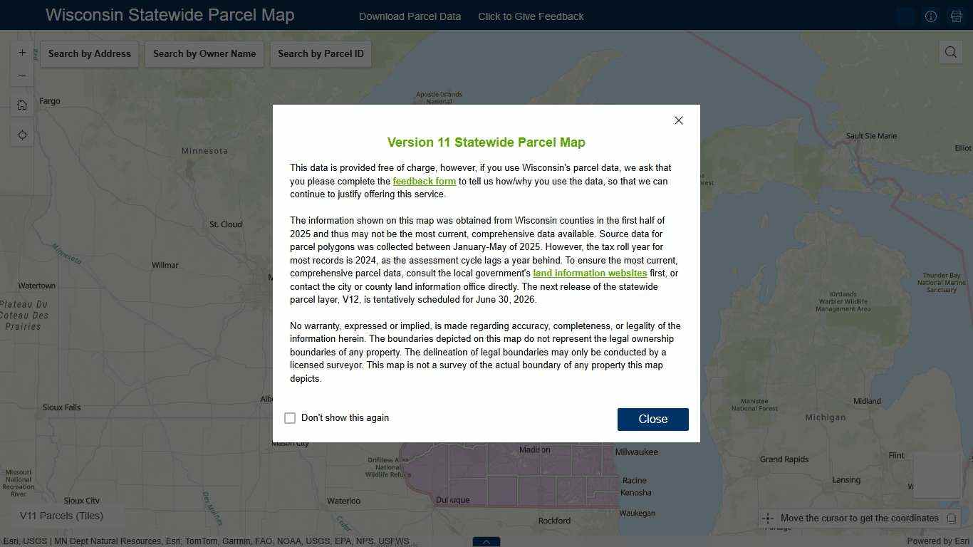 Wisconsin Statewide Parcel Map - 2025